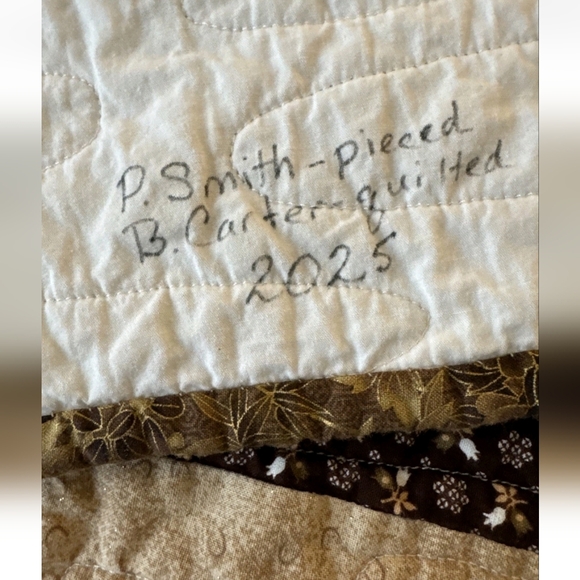 Handmade Brown Quilt 64 x 70